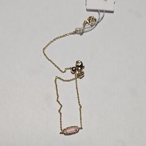 Elegant Gold and Pink Stone Bracelet